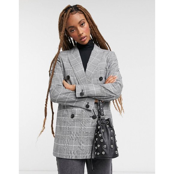 All Saints Astrid Check Blazer 2